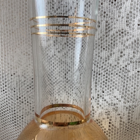 Pair of Vintage Glass Vase Iridescent Orange/gold 1950s Bartlett Collins MCM - Picture 2 of 6